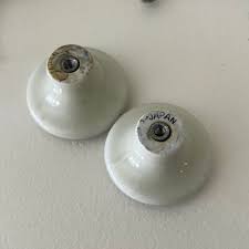 Vintage 70s KBC Brass Ceramic White Rose Drawer Pulls Set Japan | eBay