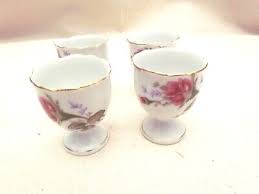 4 Bond China Moss Rose Footed Egg Cups | eBay