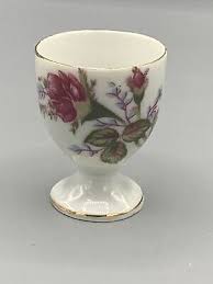 Vintage floral Porcelain footed egg cup with gold accent ...