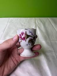 Vintage Delicate Porcelain Gold Rimmed Egg Cup Holder With ...