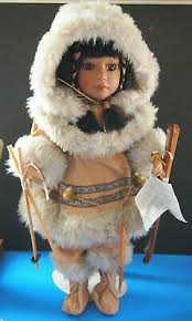 Duck House Heirloom 18" Porcelain Eskimo Kachikan Doll Girl ...