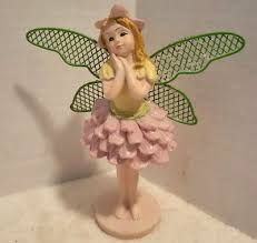 Pink Fairy with Green Glitter Metal Wings& Pink Glitter ...