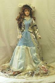 Josephina Victorian Porcelain Doll Blue Eyes Beaded Floral ...