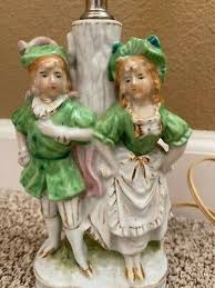 Vintage French Victorian Couple Porcelain Lamp From Japan | eBay
