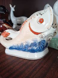 Retro Porcelain fish figurine blue Ukraine figurines Soviet ...