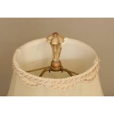 French Style Painted Gold Table Lamp with Shade | Chairish