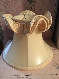 Antique 1930s ruffled lamp shade pink trim cottage style #i3 | eBay