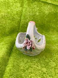 Porcelain White Delicate Flowers Easter Basket or Porcelain Limoges' Plate or White Porcelain Salt and Pepper Shaker. - Etsy