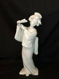 Vintage Blanc de Chine Porcelain Dancing Geisha Figurine 12"T Fake KPM Mark EVC | eBay