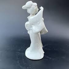 GRACEFUL ASIAN WOMAN, Vintage Homco Geisha White Porcelain Statue 1443, Elegant | eBay