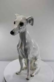 Dog Statue Large Life Size Glazed Porcelain Ceramic Sculpture Vintage | eBay