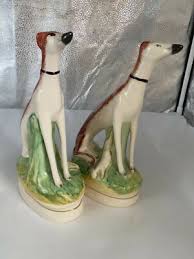 Pair of vintage Staffordshire Greyhounds | eBay