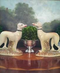 Marvelous Rare 19C English Staffordshire Whippet Hunt Rabbit ...