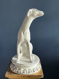 Vintage Italian Ceramic Greyhound Dog | Chairish