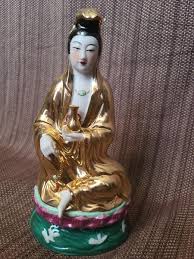 Vintage Chinese Buddha Goddess Temple Lady Porcelain Statue | eBay