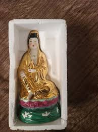 Vintage Chinese Buddha Goddess Temple Lady Porcelain Statue | eBay Australia
