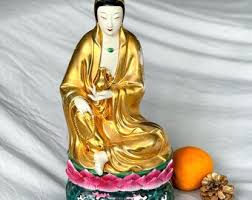 Guanyin Kwan Yin Bodhisattva Garden Statue Hand Cast Lava Stone Bali Art 16" - Etsy Australia