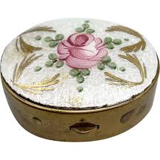 Similar Items to Vintage Guilloche Enamel Floral Trinket Box