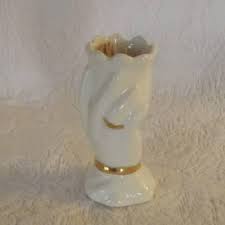 Antique Toothpick Holder Lady Women Hand Gold Trim Porcelain ...