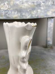 Vintage Spill Vase & Pink Floral Gold Trim Porcelaine W ...