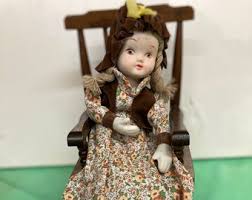 Vintage George Good Corp. Rockin Chair Music Bix With Doll ...
