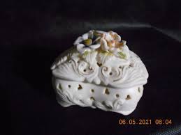 White Heart Trinket Box - Floral Design - Etsy