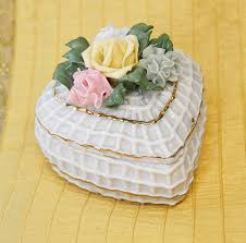 Vintage Porcelain Heart Box: Floral Jewelry Ring Box - Etsy