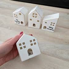 Light up Christmas House, Personalized Gift Ceramic House, Mantel Decor, Newlywed or Housewarming Gift - Etsy Canada