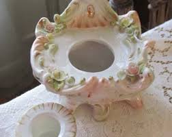 Porcelain Inkwell, Well Insert, Unmarked German, Floral ...