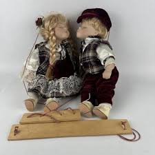 Kissing Dolls Porcelain Boy & Girl Swing Cathay Collection ...