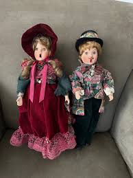 Christmas Carolers 17" Porcelian Women & Man Standing Open ...