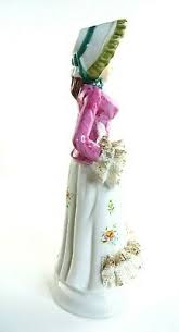 Satis-5 Porcelain Hand Painted Victorian Woman with Golden Edge Lace Figurine | eBay
