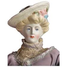 Similar Items to Vintage Porcelain 17” Emma Clear Gibson Girl Lady Doll with Molded Hat