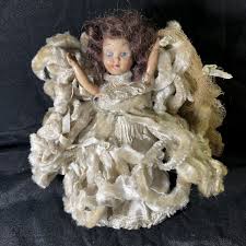 vintage Plastic Dolls Sleepy Eyes Angel Dress Brown Hair ...
