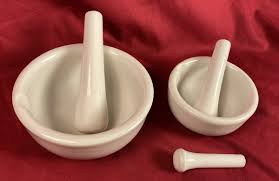 Two Vintage Porcelain Mortar & Pestles Apothecary Pill Spice Herb Grinder | eBay