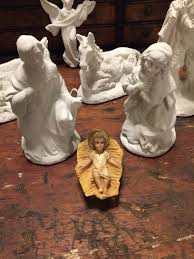 Vintage, Nativity Set and Manger Approx 1950s, 16 Pieces ...