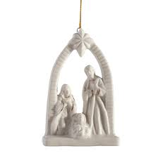 Glazed Porcelain Arched Nativity Ornament - 12/pk ...