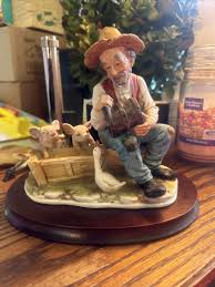 Vintage Norleans Japan Old Man Feeding Pigs and a Duck ...