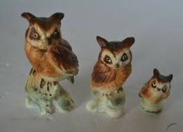 Vintage Owl Family Figurines Bird Bone China With Labels. Set Of Three Lot | eBay