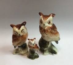 Vintage Miniature Owl Family Figurines Resin Set Of 3 | eBay