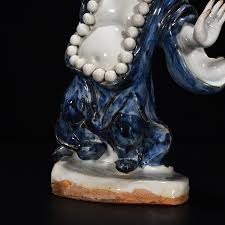 8.6" china antique yuan dynasty blue white porcelain Lu ...