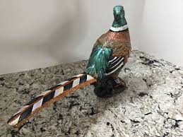 Mackenzie Childs Courtly Stripe Male &Female AUTUMN PHEASANTS DISCONTINUED Rare | eBay