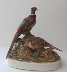 Ring-Necked Pheasant Family C-7251 Limited Edition Napcoware Japan Vintage 1950s-60s | Chairish