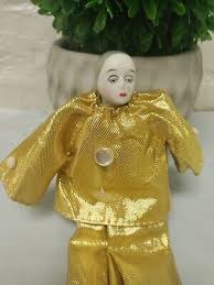 Vintage Sad Tear Clown PIERROT Mime Doll Christmas Ornament. Gold! No String | eBay