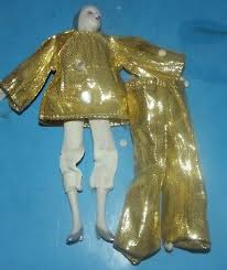 Clown Figure Porcelain Head Arms Legs Soft Body Gold Tone Silver Shoes 8" tall | eBay
