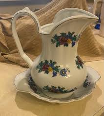 Vintage Small Porcelain Pitcher With Small Bowl - Etsy