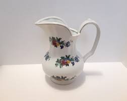 Vintage Pitcher - Transferware Pitcher - Yellow Daisies- Victorian - Etsy