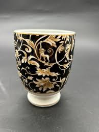 Rare Vintage Fairy Pixie Floral Oriental Porcelain Gold Black Bathroom Cup - Etsy