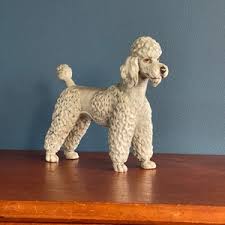 Midcentury Porcelain Poodle / Dog With Beautiful Details, 50s-60s. Grey Poodle, VAGA International - Etsy