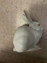 Herend Hvngary Hand Painted Porcelain White Hare Sitting 5” Figurine Mint | eBay